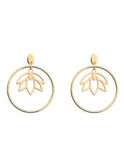 Boucles d'oreilles Les Georgettes Lotus dorées 20mm