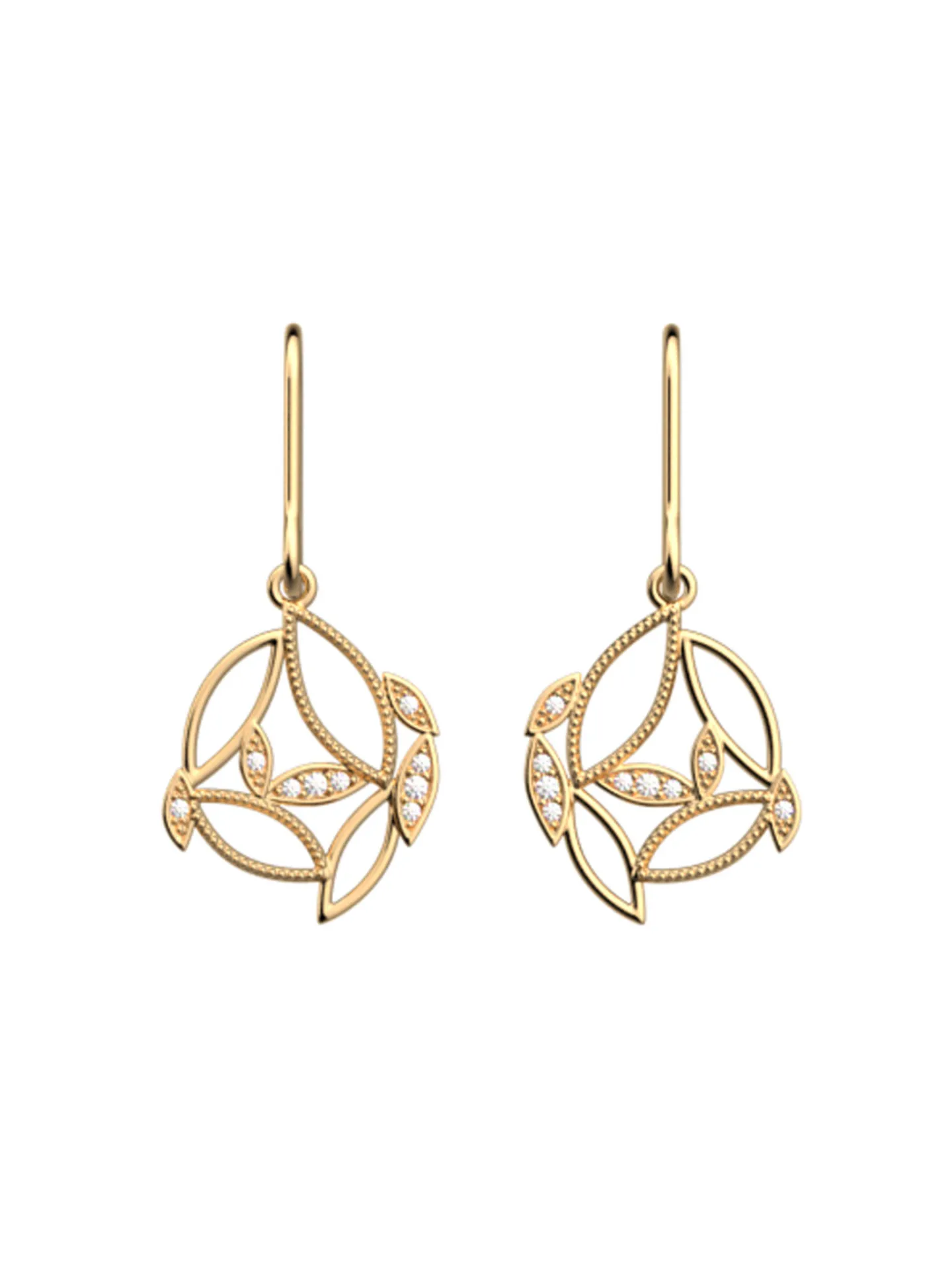 Boucles d'oreilles Les Georgettes Arbre de vie_x005f_x000D_dorées Collection Les Intemporels
