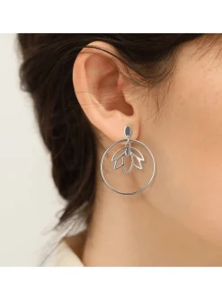 Boucles d'oreilles Les Georgettes Lotus argentées20mm