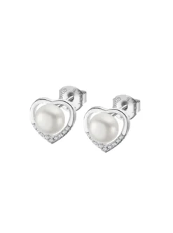 Boucles d'oreilles Lotus argent et perle