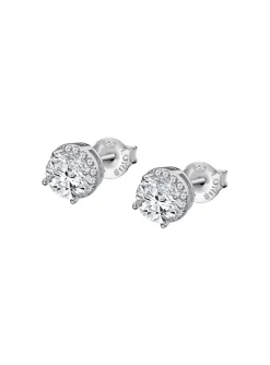 Boucles d'oreilles Lotus en argent oxyde