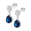 Boucles d'oreilles Lotus Silver poire bleue