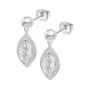 Boucles d'oreilles Lotus Silver Marquise blanche