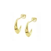 Boucles d'oreilles Lotus Silver demi-créoles dorées
