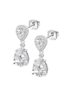 Boucles d'oreilles Lotus Silver poires blanches