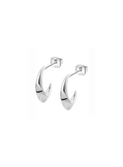 Boucles d'oreilles Lotus Silver demi-créole argent