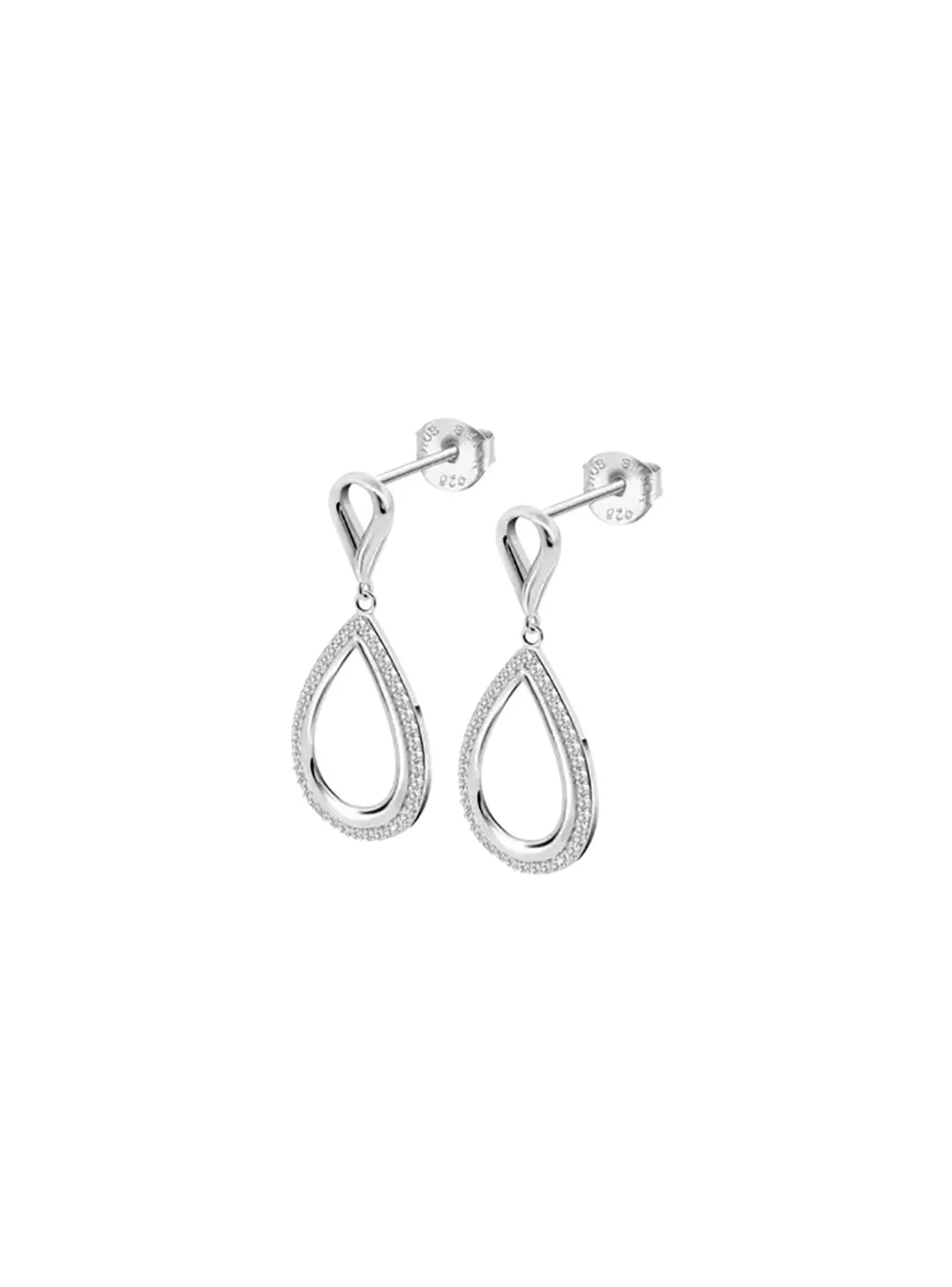 Boucles d'oreilles Lotus Silver gouttes oxydes