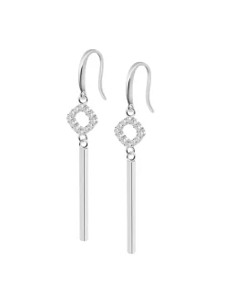 Boucles d'oreilles Lotus Silver pendantes argent