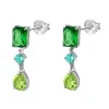 Boucles d'oreilles Lotus Silver argent oxydes verts