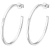 Boucles d'oreilles Lotus Silver grandes créoles