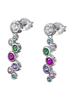 Boucles d'oreilles Lotus Silver_x005f_x000D_pierres multicolores