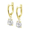 Boucles d'oreilles Lotus Silver oxyde goutte doré