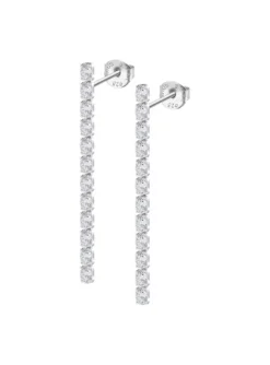 Boucles d'oreilles Lotus Silver pendantes oxydes