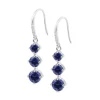 Boucles d'oreilles Lotus Silver triple oxydes bleu_x005f_x000D_roi