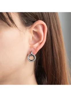 Boucles d'oreilles Lotus Style collection Bliss_x005f_x000D_acier et strass