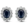 Boucles d'oreilles marguerite saphirs diamants or
