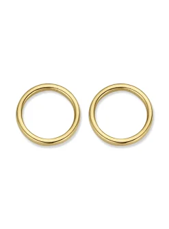 Boucles d'oreilles motif cercle or jaune 18 carats