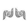 Boucles d'oreilles motif vague or blanc empierré