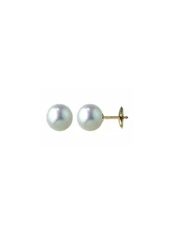 Boucles d'oreilles or 18 carats perles Akoya8/8,5 mm