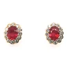 Boucles d'oreilles or 18 carats rubis diamants