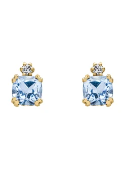 Boucles d'oreilles or 9 carats topaze Blue London