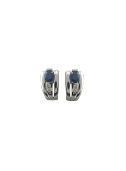 Boucles d'oreilles or 18 carats saphir et diamants