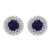 Boucles d'oreilles or blanc 18K iolite oxydes