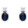 Boucles d'oreilles or blanc saphir oxydes