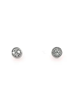 Boucles d'oreilles or blanc diamants pavé