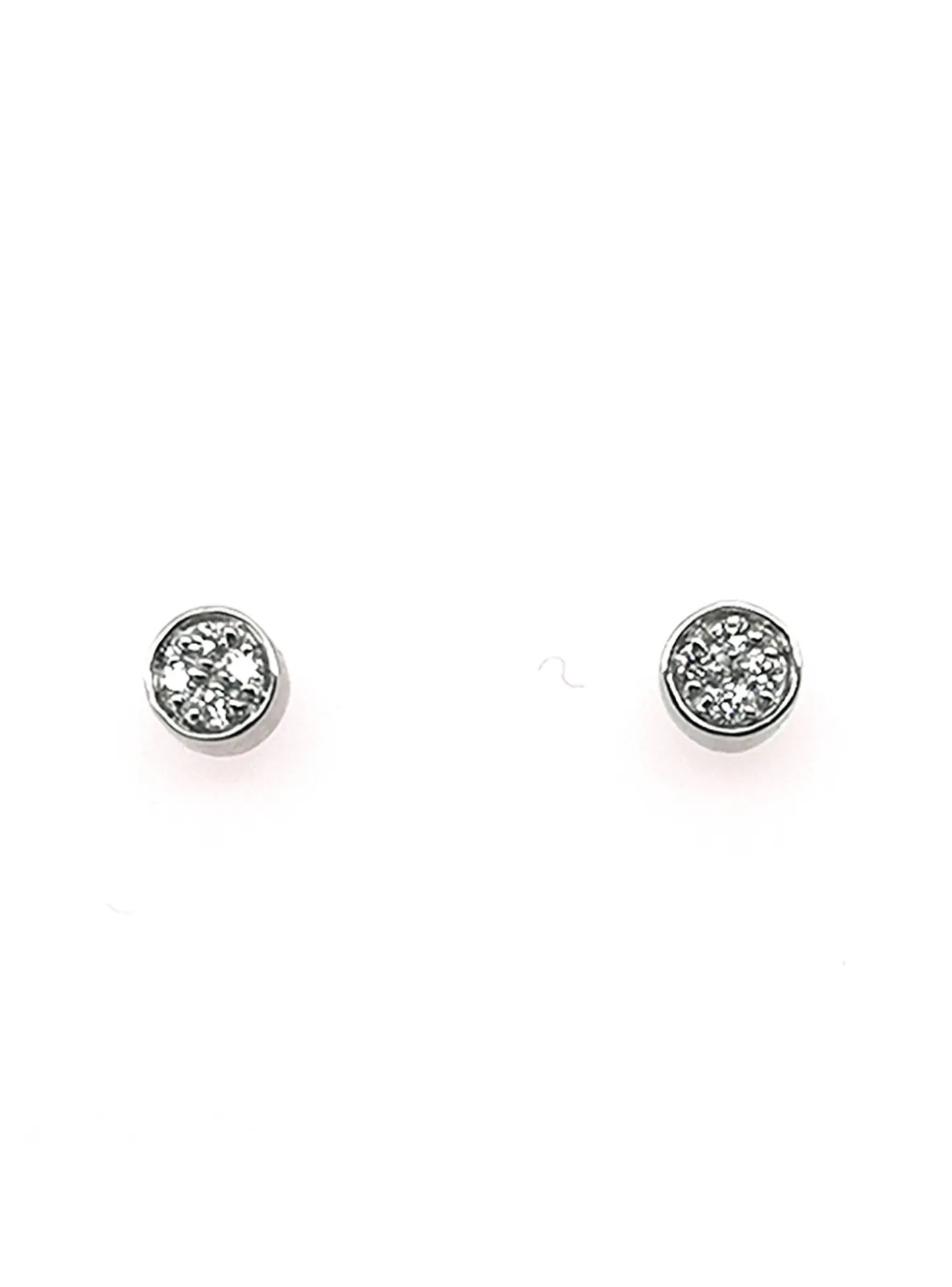 Boucles d'oreilles or blanc diamants pavé
