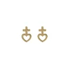 Boucles d'oreilles or ex-voto croix/coeur