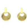 Boucles d'oreilles or jaune 18K cercle strié