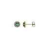Boucles d'oreilles or jaune émeraude diamants