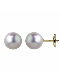 Boucles d'oreilles or perles akoya du Japon_x005f_x000D_8.5/9 mm