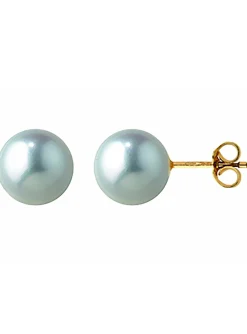 Boucles d'oreilles or perles de culture 8 mm