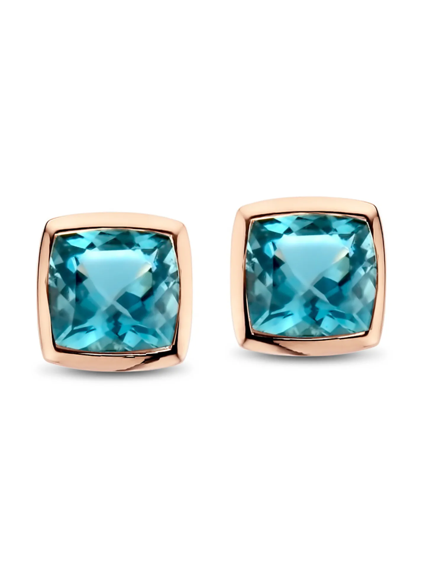 Boucles d'oreilles or rose 18 carats topaze_x005f_x000D_London Blue