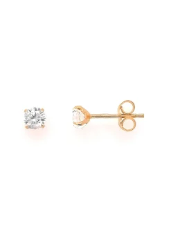 Boucles d'oreilles oxydes de zirconium 9 carats_x005f_x000D_4 mm