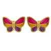 Boucles d'oreilles Papillon à vis laque multicolore