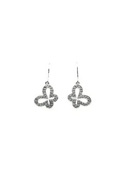 Boucles d'oreilles papillons or blanc 9 carats_x005f_x000D_375/1000