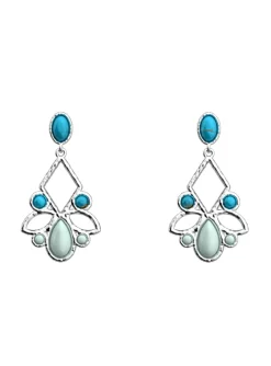 Boucles d'oreilles pendantes Les Georgettes_x005f_x000D_collection Rosace 16 mm argentée