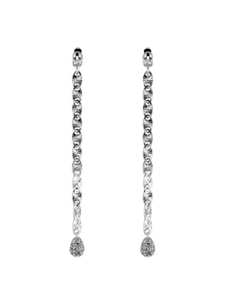 Boucles d'oreilles pendantes Les Cadettes Radieuse_x005f_x000D_argentées longues