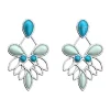 Boucles d'oreilles pendantes Les Georgettes Rosace_x005f_x000D_nacre 46 mm argentées