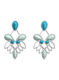 Boucles d'oreilles pendantes Les Georgettes Rosace_x005f_x000D_nacre 46 mm argentées
