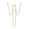 Boucles d'oreilles pendantes Brillaxis_x005f_x000D_plaqué or et oxyde de zirconium