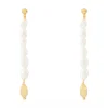 Boucles d'oreilles pendantes Agatha Perlé Doré