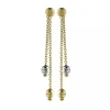 Boucles d'oreilles pendantes deux brins or 18 carats