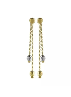 Boucles d'oreilles pendantes deux brins or 18 carats
