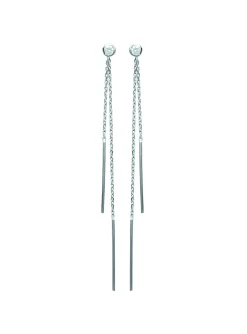 Boucles d'oreilles pendantes Brillaxis argent rhodié