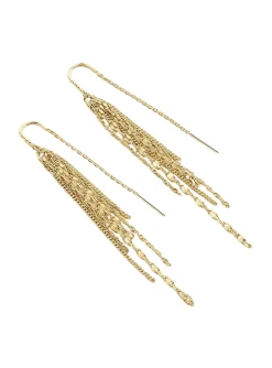 Boucles d'oreilles pendantes Agatha métal doré_x005f_x000D_Collection NEBET