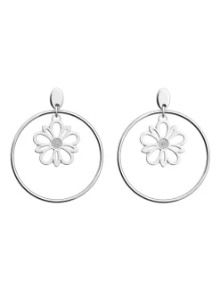Boucles d'oreilles pendantes Les Georgettes Dalhia_x005f_x000D_16 mm argentées